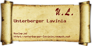 Unterberger Lavínia névjegykártya